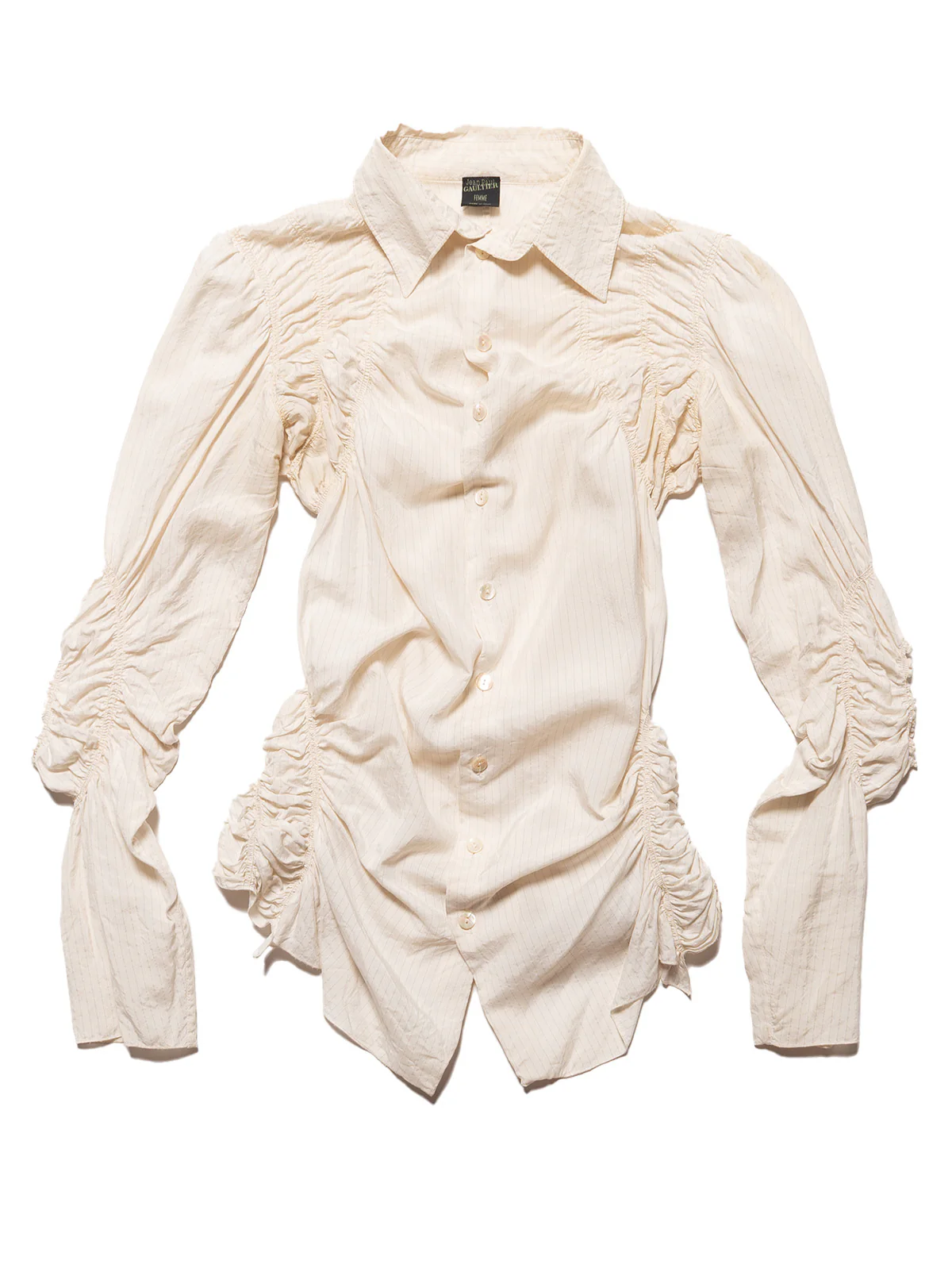 1915-jean-paul-gaultier-pinstripe-dress-button-down-1.webp Jean Paul Gaultier Pinstripe Dress Button Down