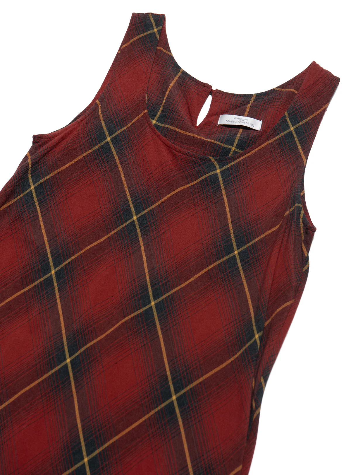 1926-marks-and-spencer-red-plaid-bias-dress-2.webp Marks and Spencer Red Plaid Bias Dress