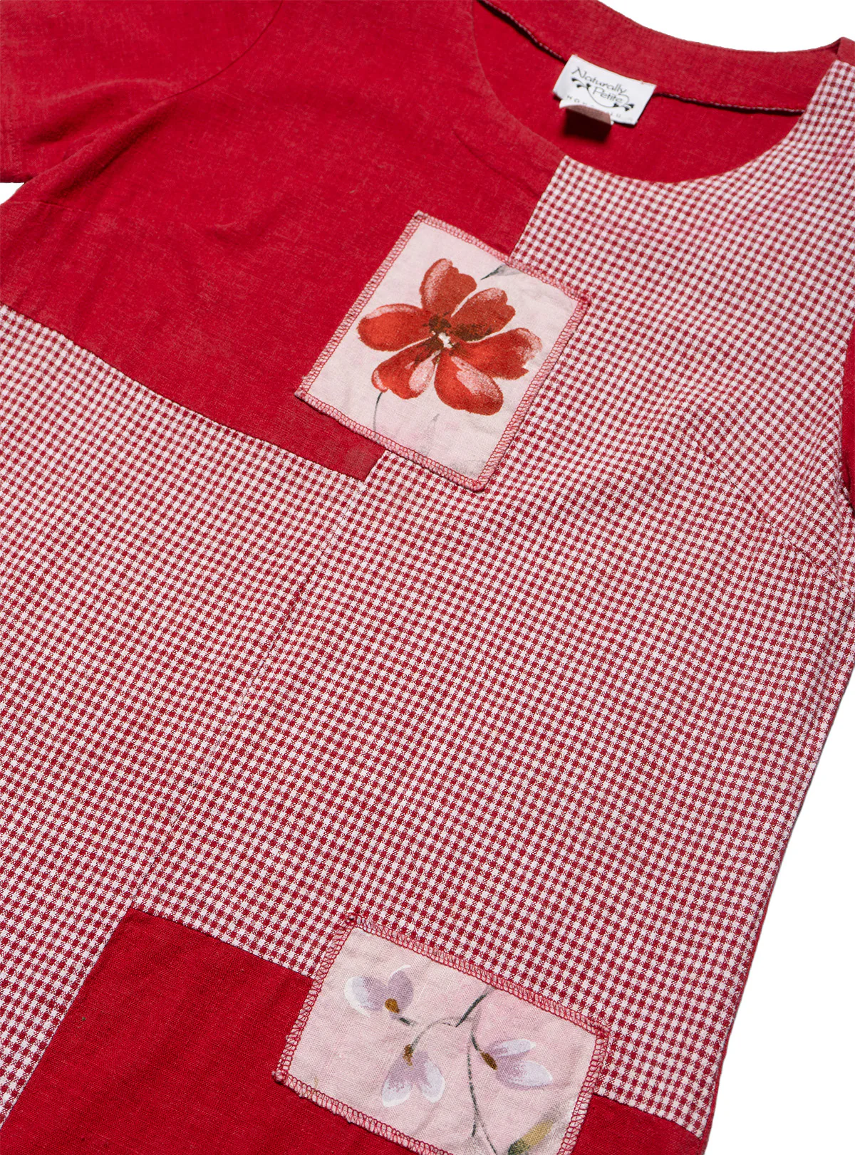 1930-vintage-naturally-petite-red-patchwork-dress-2.webp Vintage Naturally Petite Red Patchwork Dress