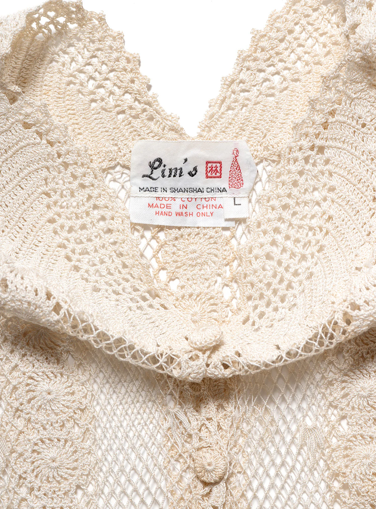 Vintage Crochet Button Up Top