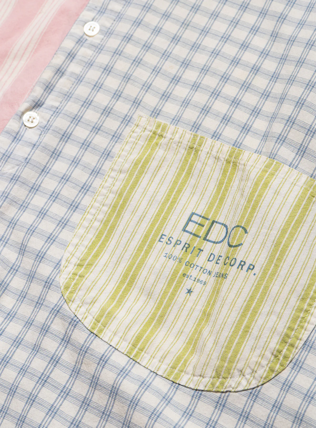 Vintage EDC by ESPRIT Colorblocked Shirt Tank Dress