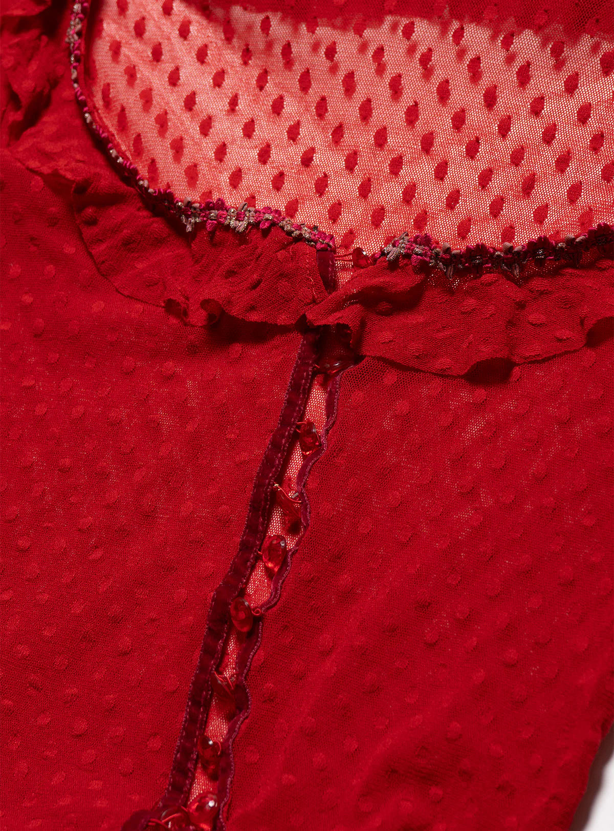 2004-vintage-betsy-johnson-red-mesh-scoop-neck-top-2.webp Vintage Betsy Johnson Red Mesh Scoop Neck Top