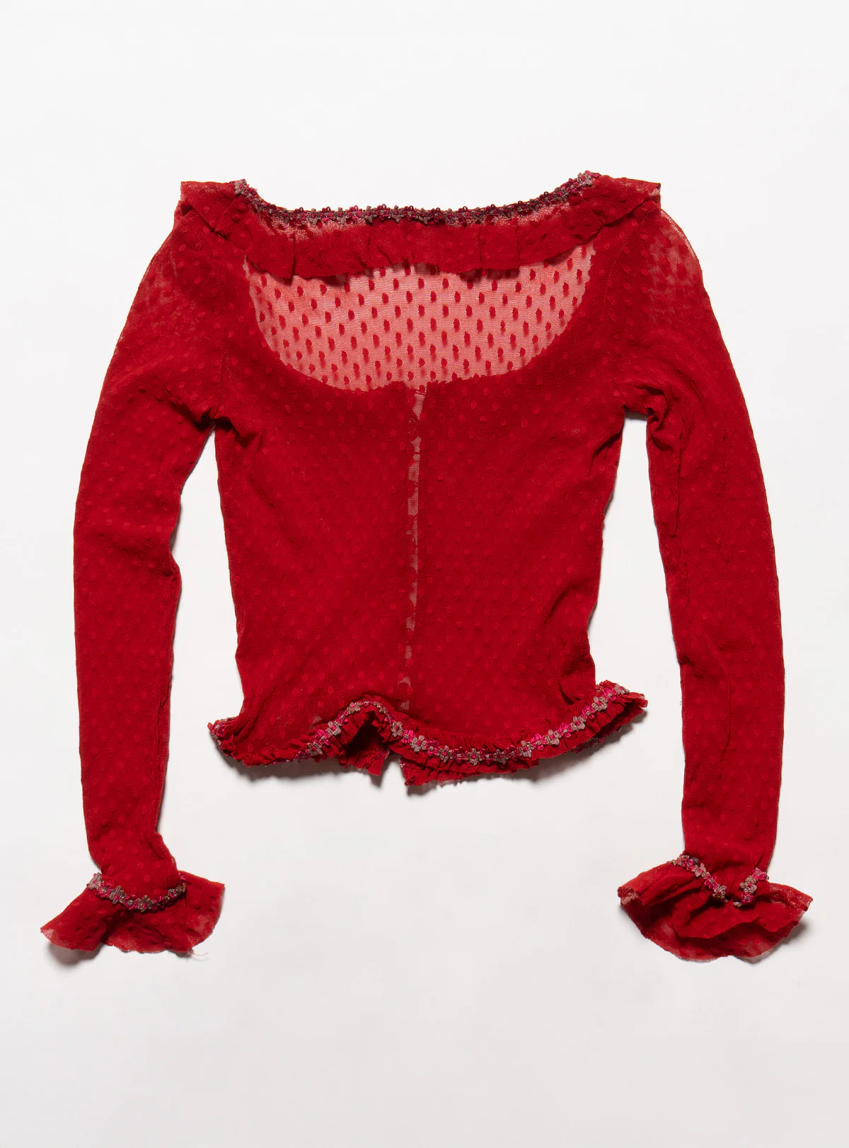 2004-vintage-betsy-johnson-red-mesh-scoop-neck-top-4.webp Vintage Betsy Johnson Red Mesh Scoop Neck Top
