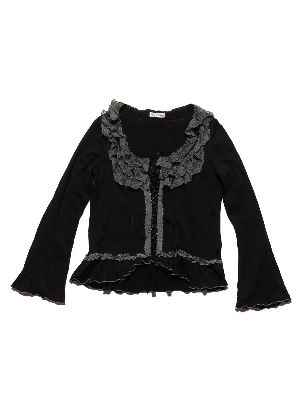 2008-vintage-jojoba-black-frill-top-1.webp Vintage Jojoba Black Frill Top