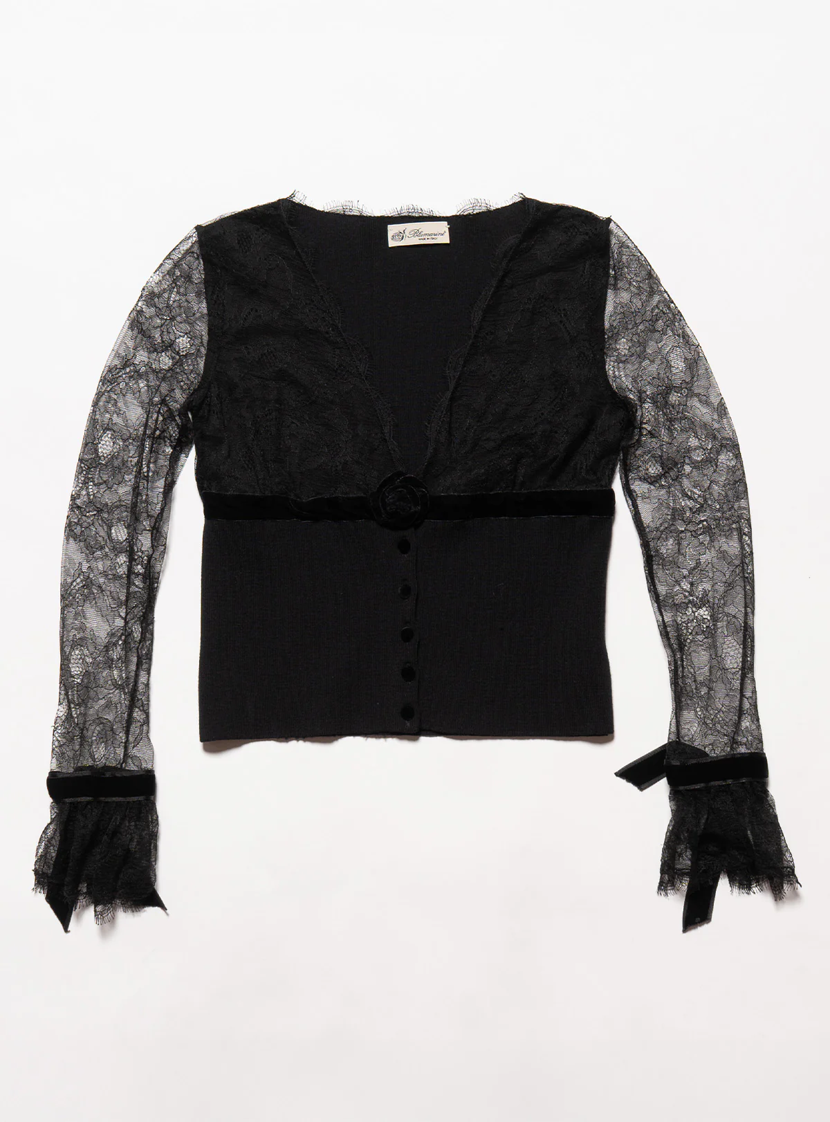 2009-vintage-blumarine-black-lace-rose-sweater-1.webp Vintage Blumarine Black lace Rose Sweater
