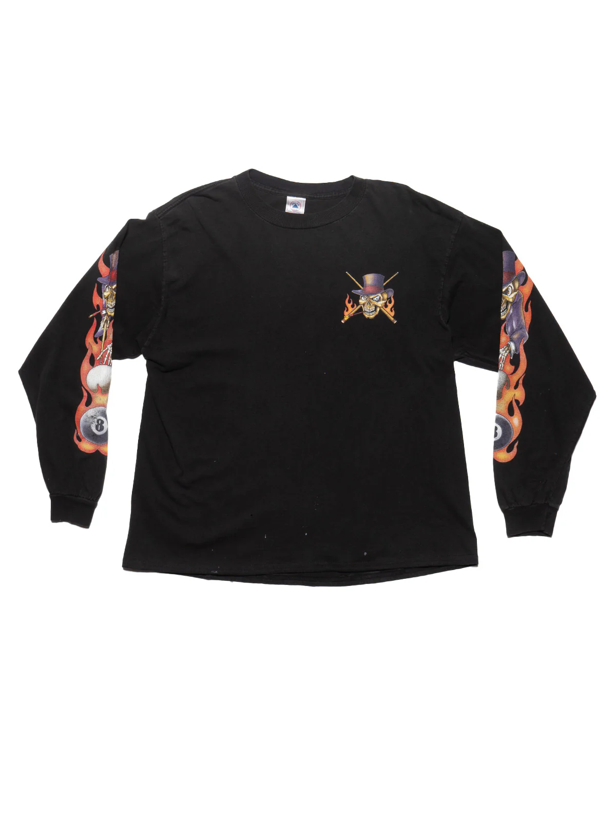 2071-vintage-skeleton-8-ball-long-sleeve-tee-1.webp Vintage Skeleton 8 Ball Long Sleeve Tee